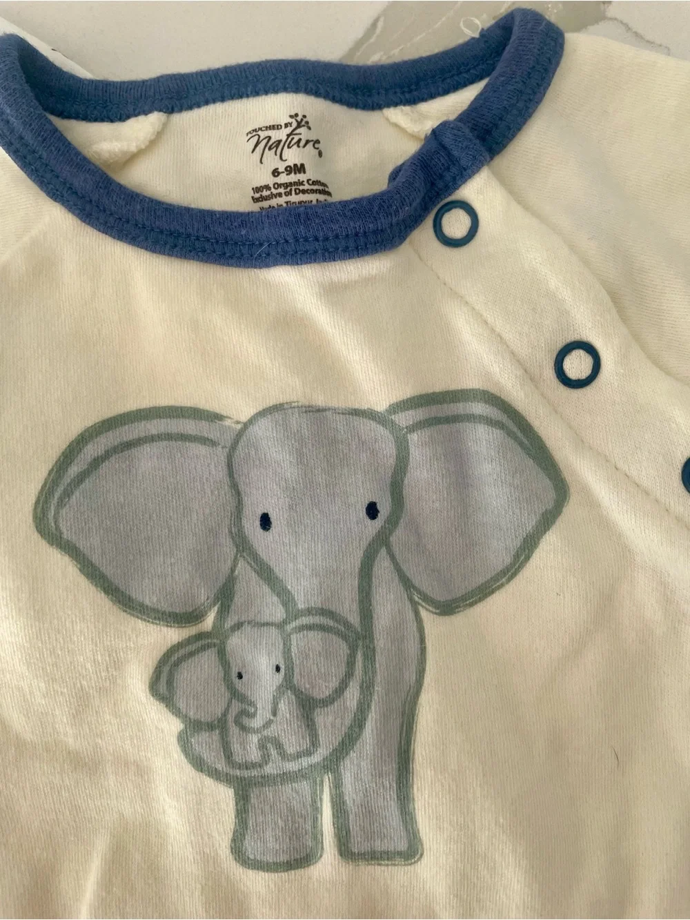 Baby Girls/ Boys Elephant Print Cream & White Sleepwear Set - 3-Pack